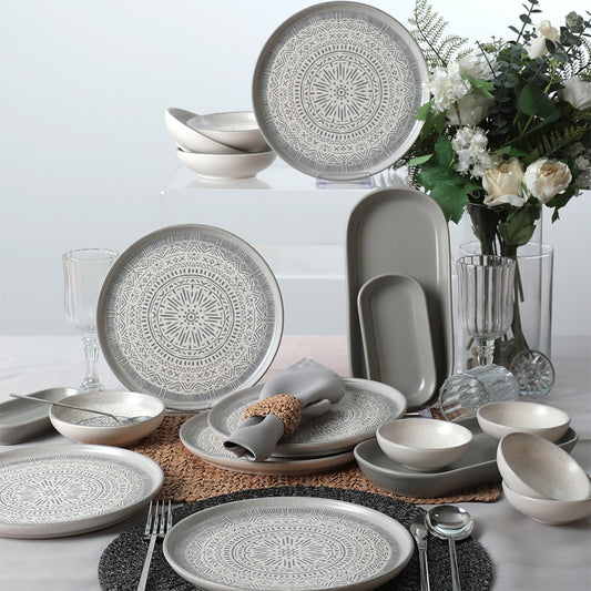 Stone Breakfast Set 18 Pieces 6 Persons