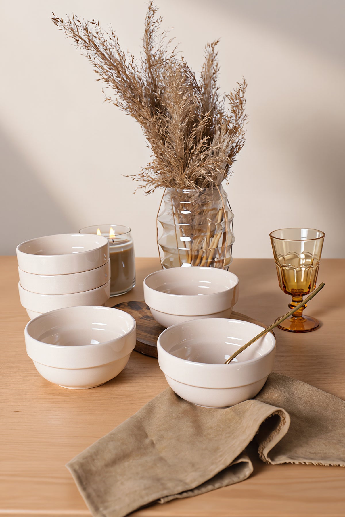Cream Joker Bowl 14 cm 6 Pieces