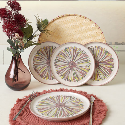 Serene Flower Nordic Cake Plate 22 Cm 4 Pieces