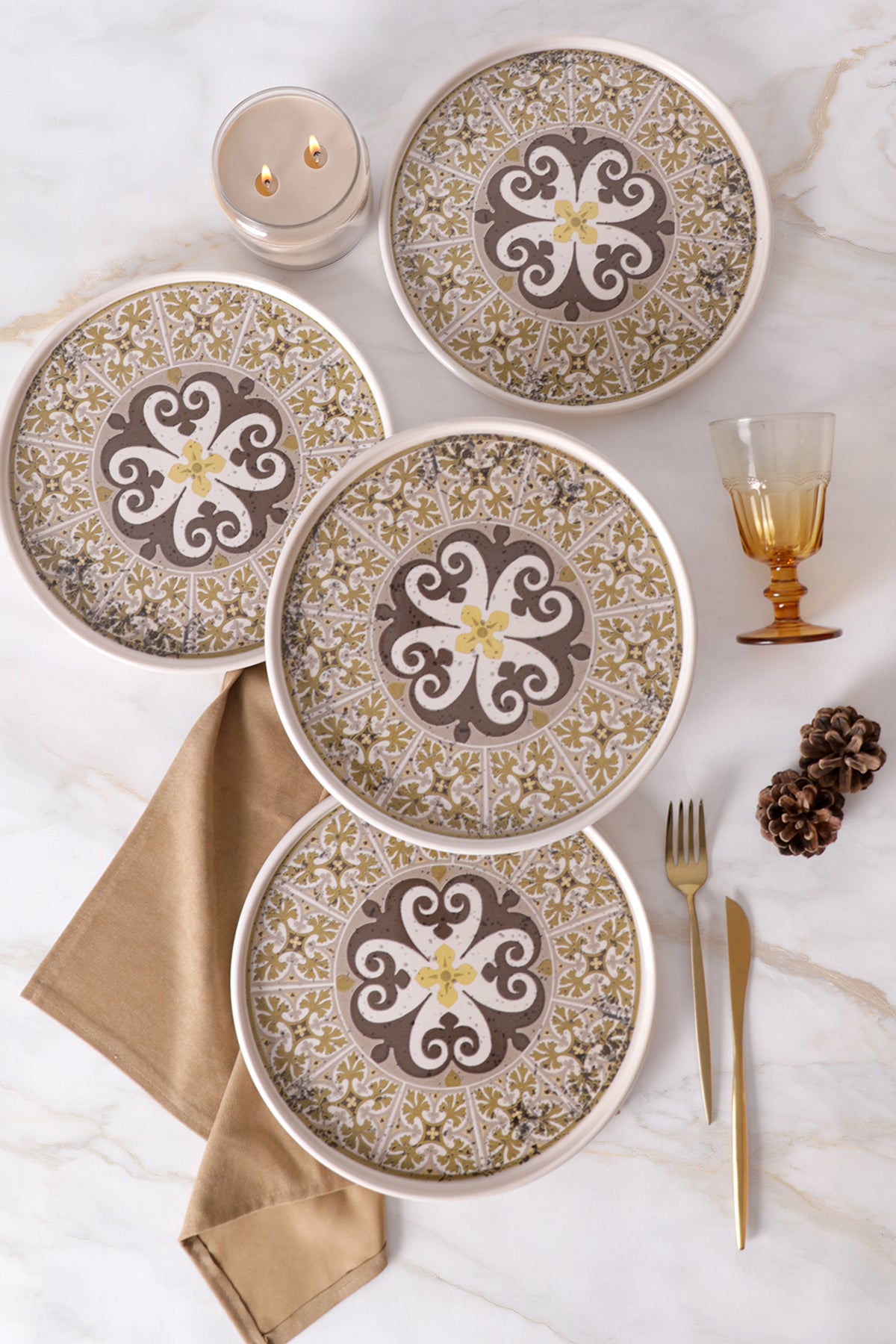 Timeless Brown Stackable Serving Plate 27 cm, 4 Pieces