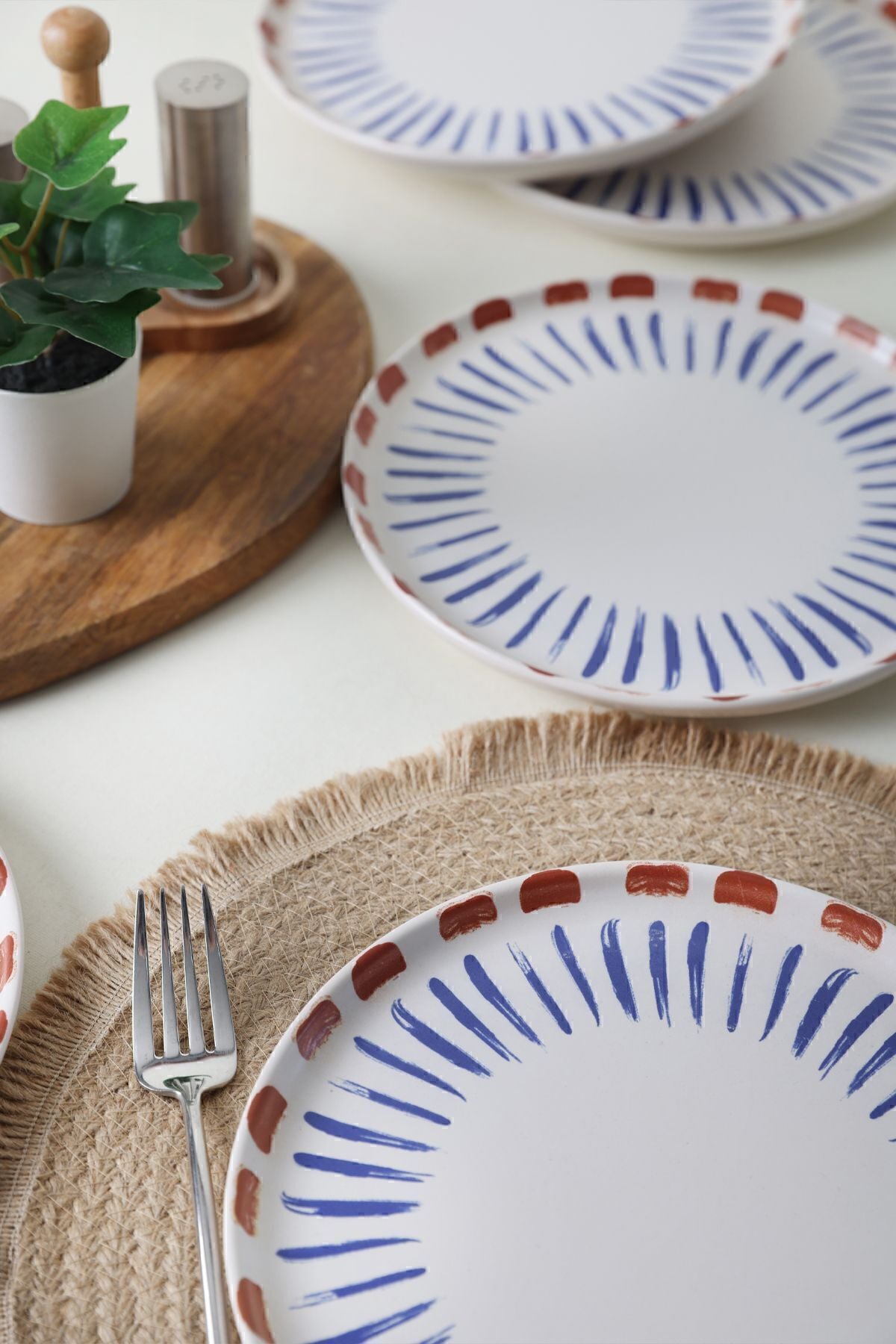 Red Line Pasta Plate 22 cm 6 Pieces