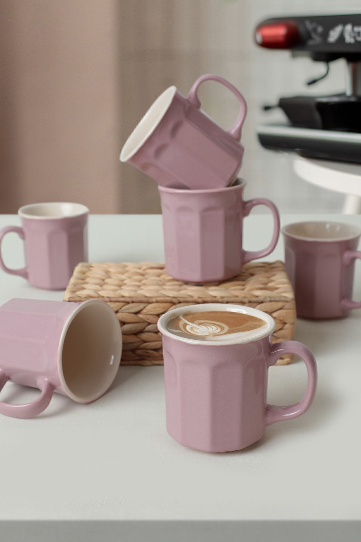 Violet/Cream Heracles Cup 9 cm 6 Pieces