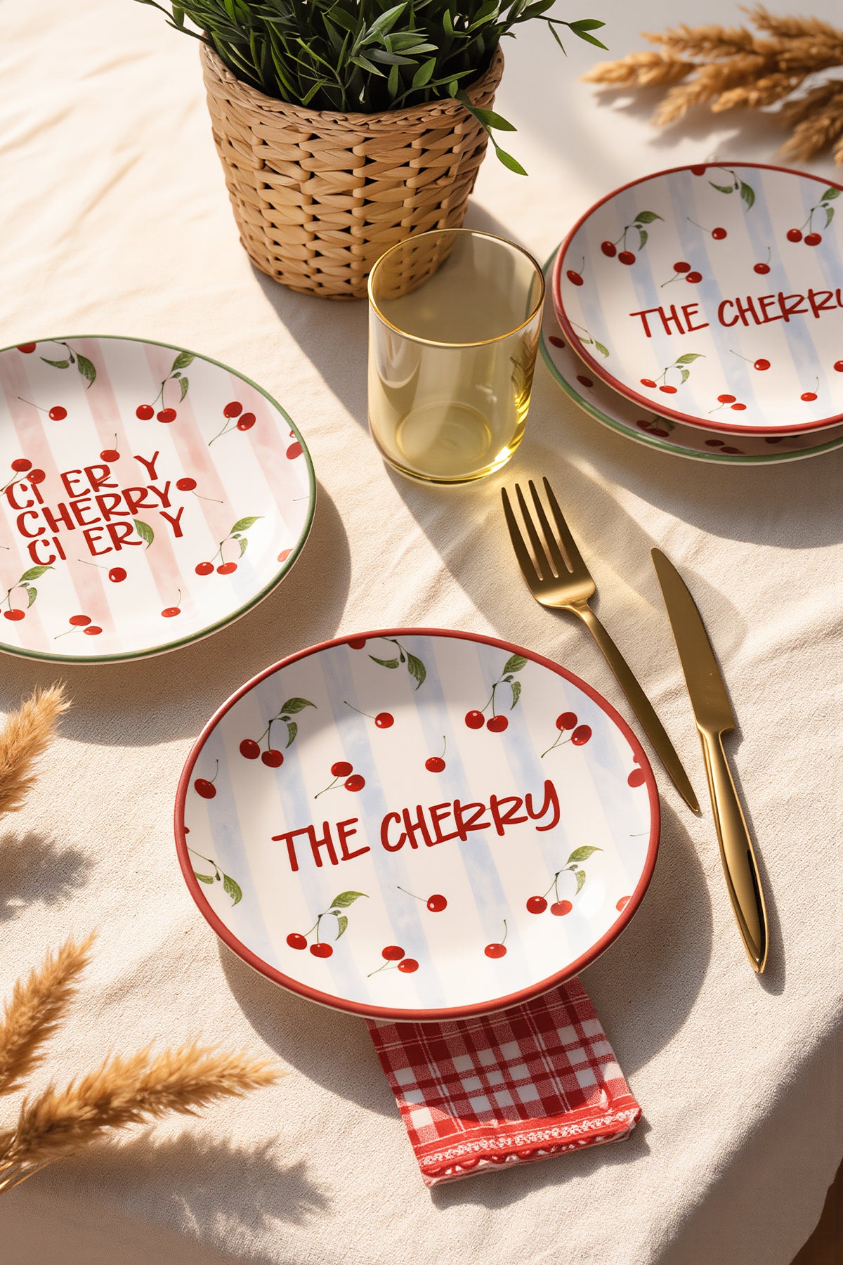Cherry Aegean Plate 20 cm 4 Pieces