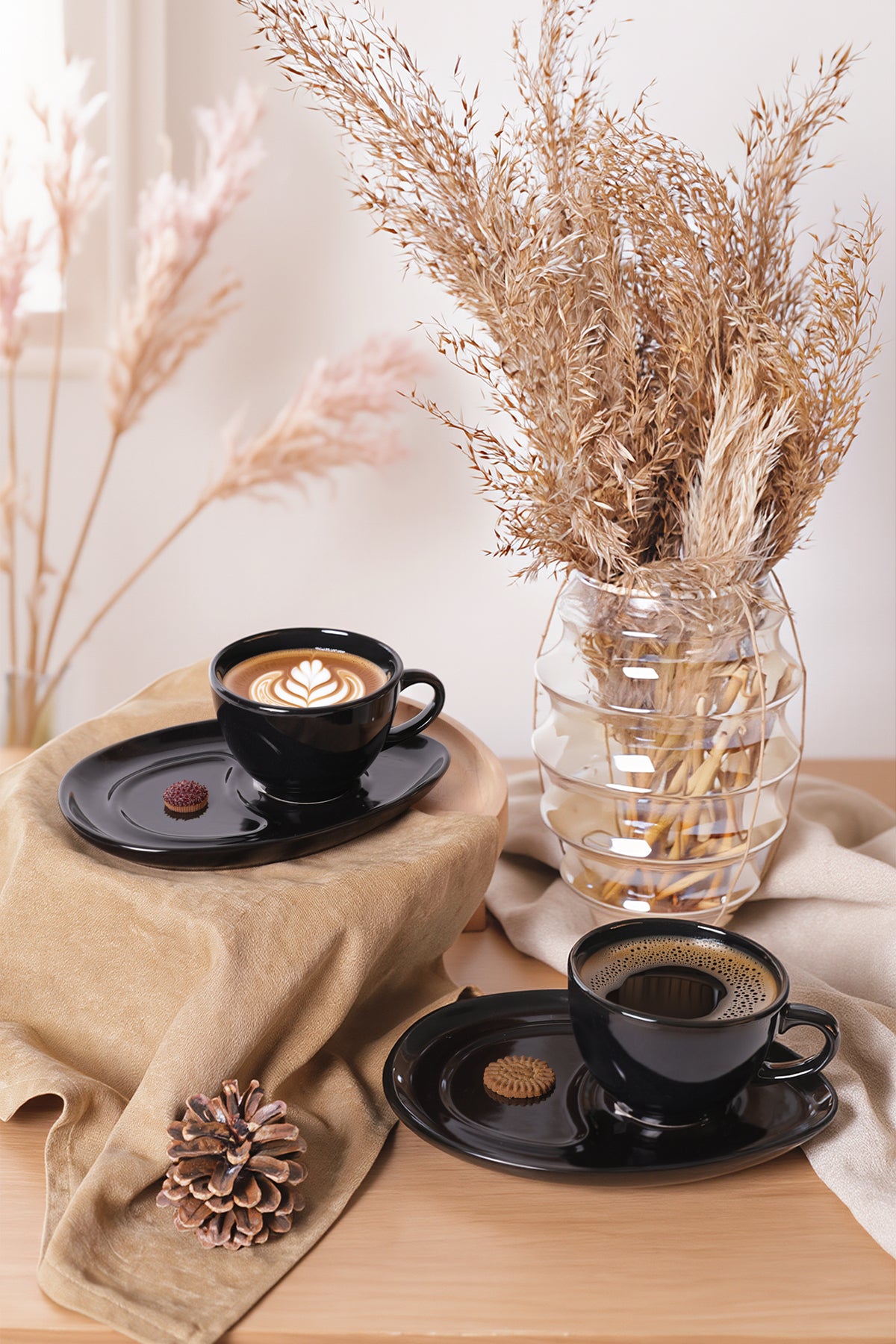 Black Drop Coffee Serving Set, 4 Pieces, 2 Person