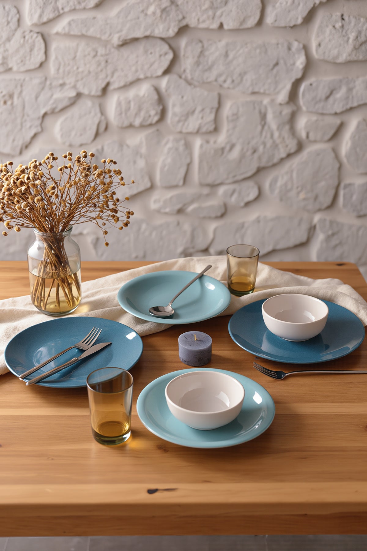 Blue Mix Dinner Set, 6 Pieces, for 2 People