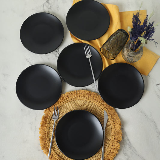 Matte Black Aegean Cake Plate 20 Cm 6 Pieces
