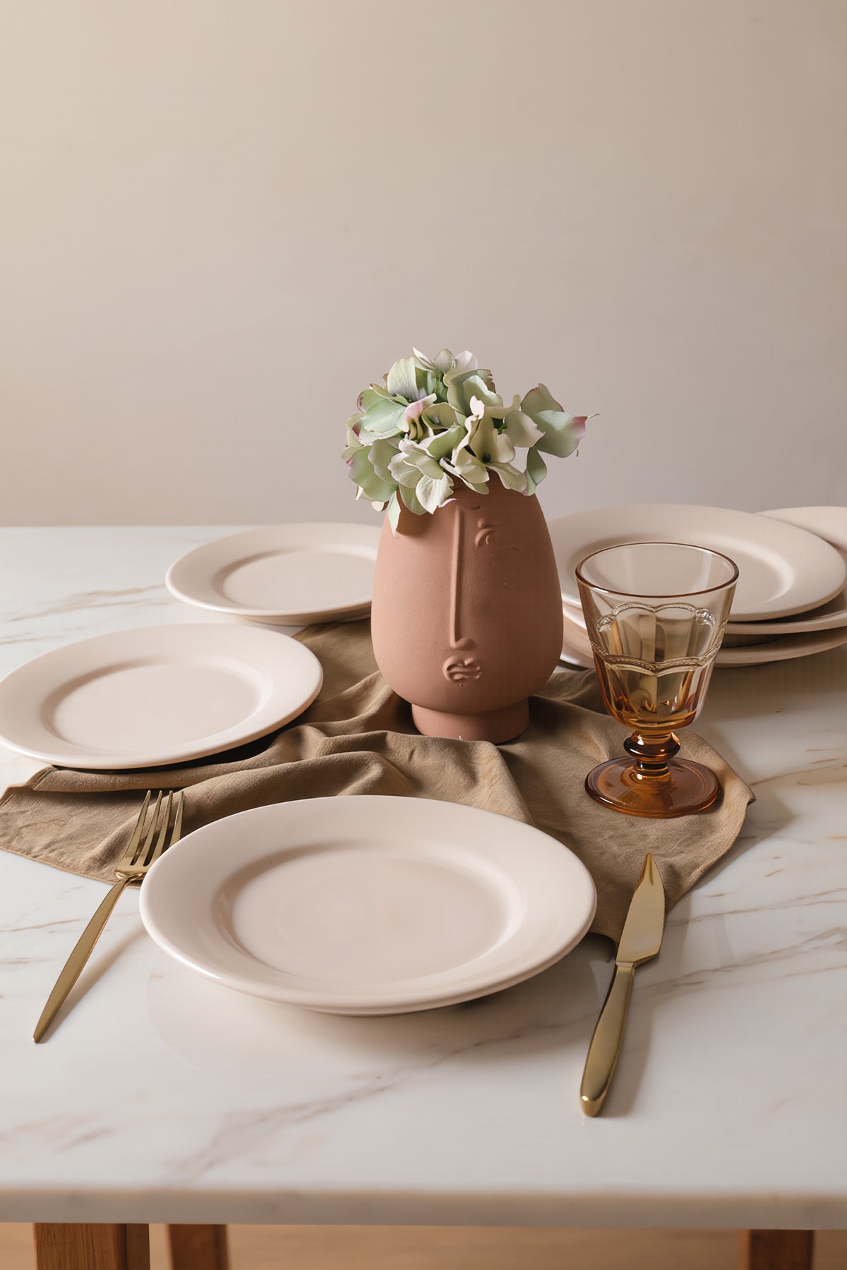 Cream Linda Pasta Plate 19 cm 6 Pieces