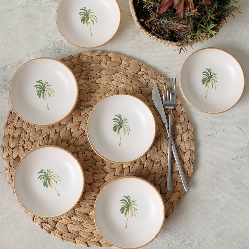 Bronze Palm Tree Snack Bowls 13 Cm 6 Pieces