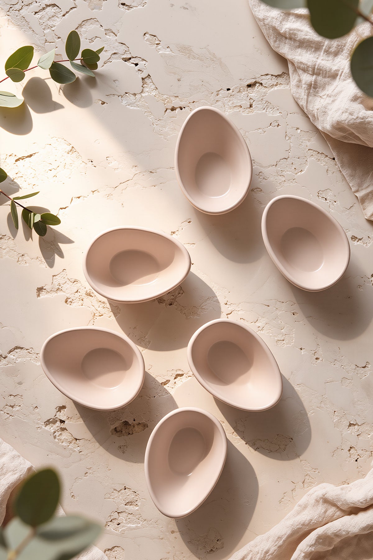Ephesus Matte Cream Snack/Sauce Dish, 10 cm, 6 Pieces