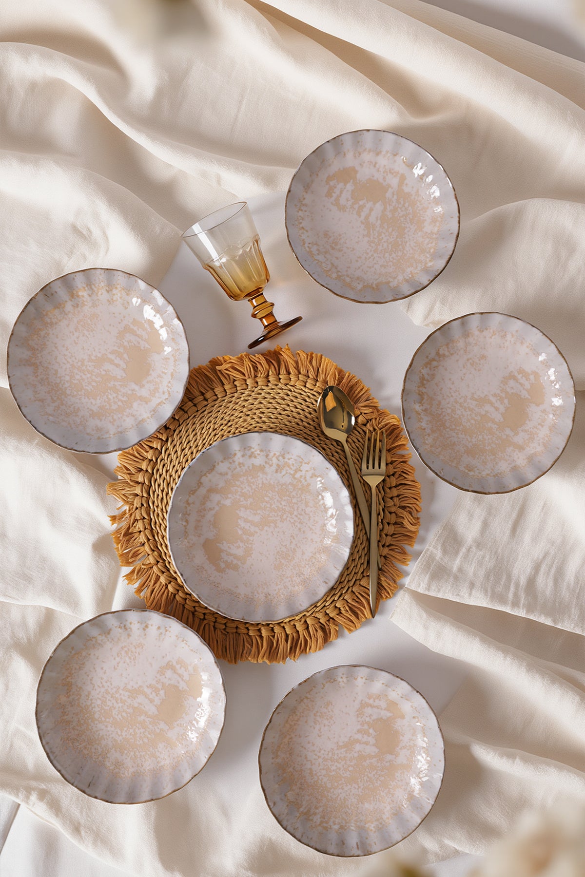 Vintage Cream Sirius Dinner Plate 20 cm 6 Pieces