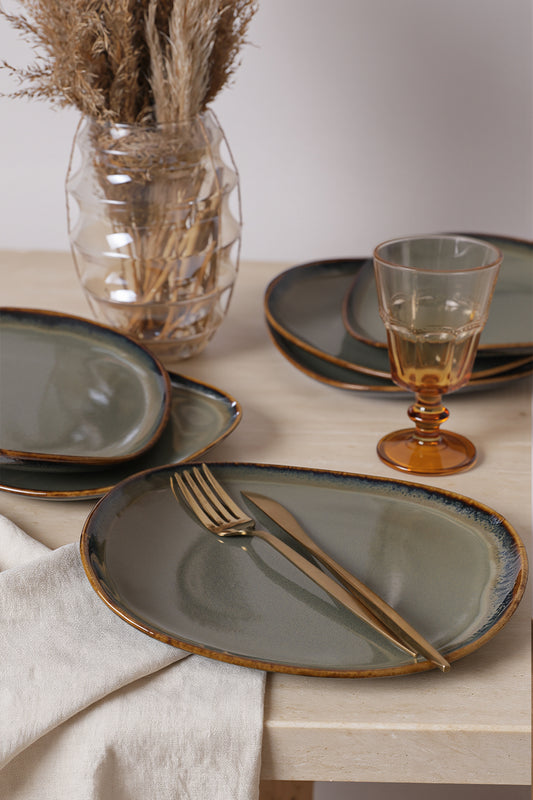 Reactive Green Isabella Cake Plate 25 cm 6 Pieces