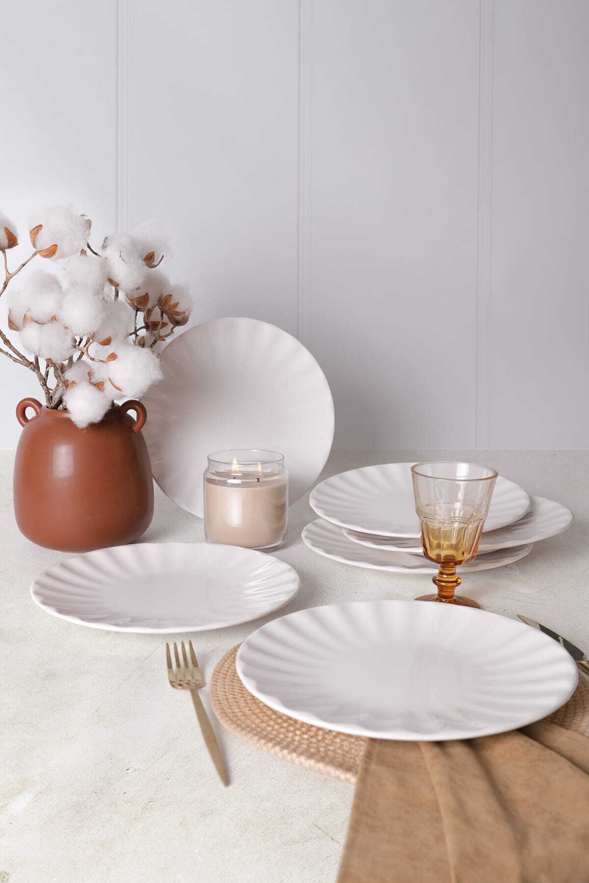 White Sirius Serving Plate 27 cm 6 Pieces
