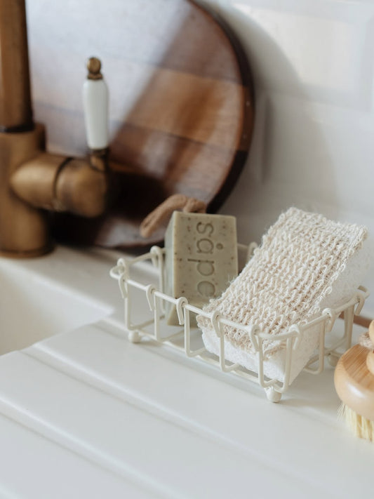 Galvanized Metal Soap and Sponge Organizer