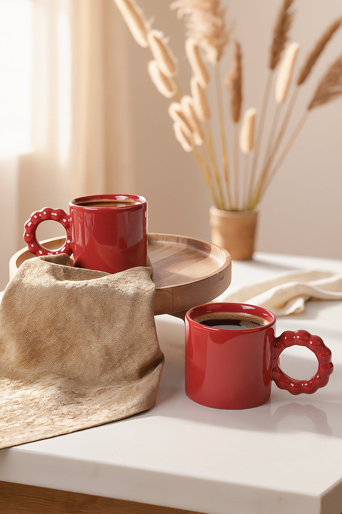 Red Pearl Mug 8 cm 2 Pieces