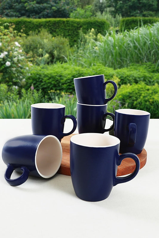 Matte Cobalt/Matte White Cloud Mug 9 cm 6 Pieces