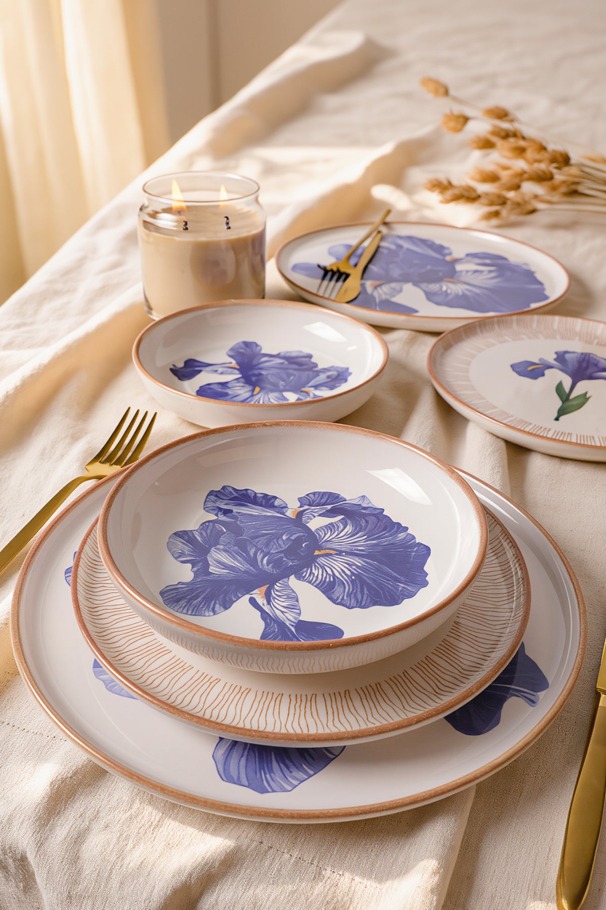 Brush & Bloom 6-Piece Dinner Set for 2 People