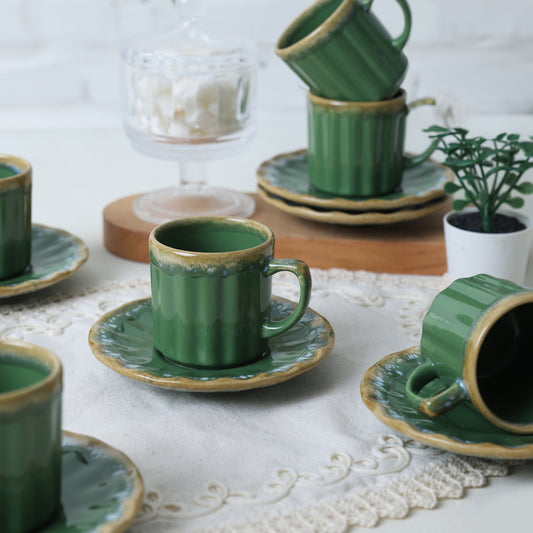 Shizen Green Sirius Coffee Set 12 Pieces 6 Person