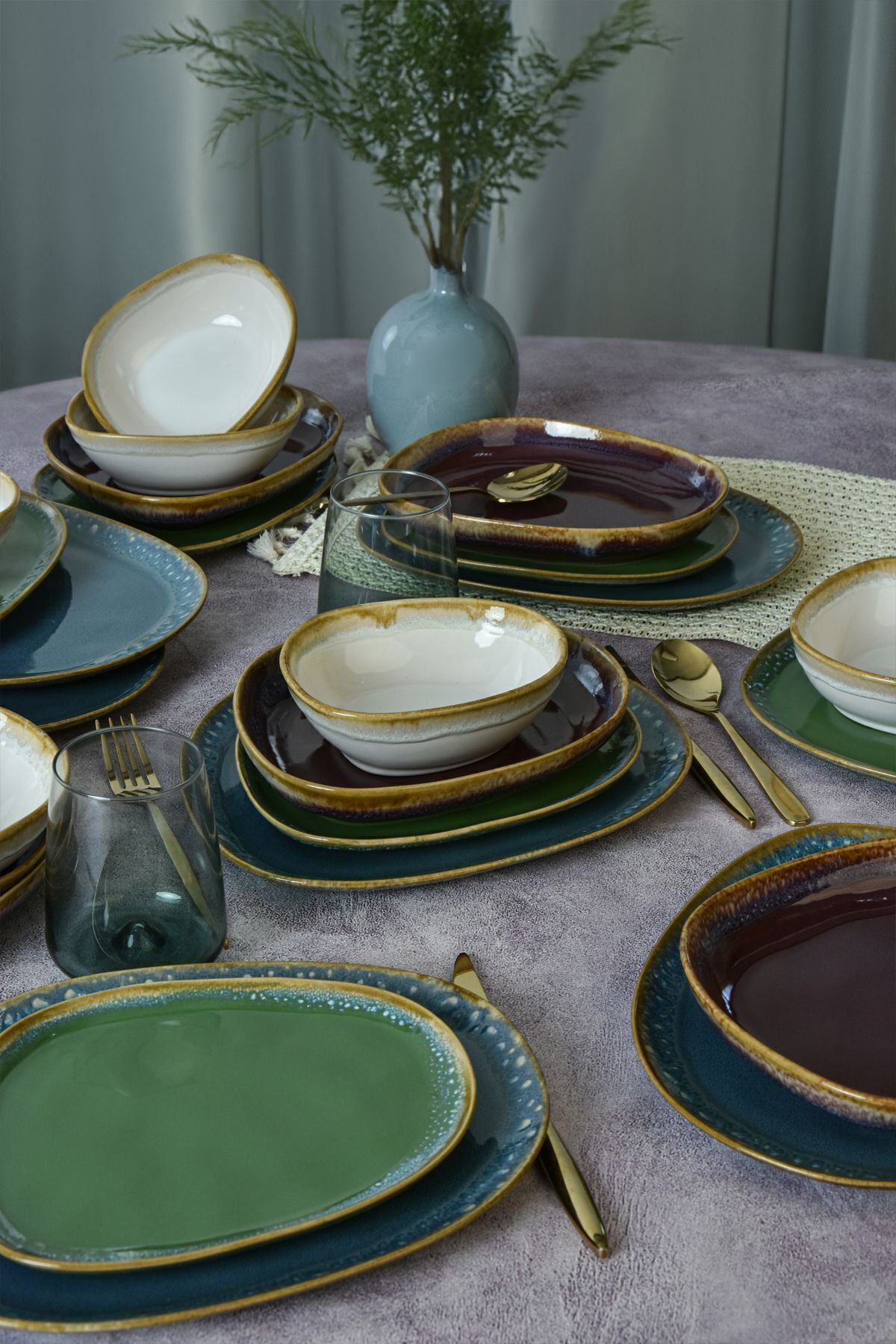 Shizen Mix Tetra 24-Piece Dinner Set for 6 People