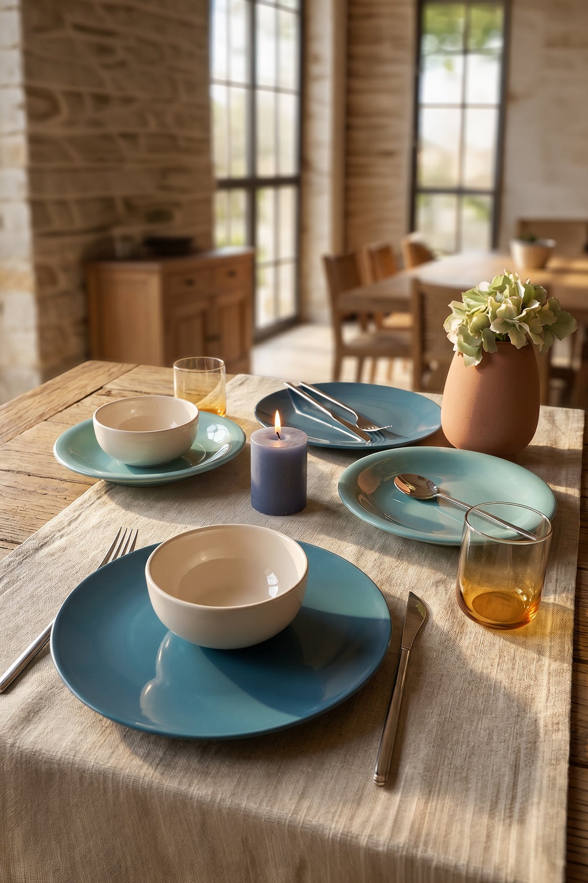Blue Mix Dinner Set, 6 Pieces, for 2 People
