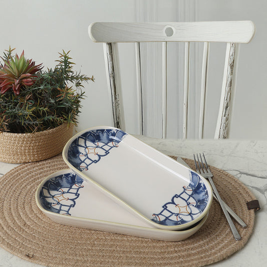 Wave Flow Noyan Boat Plate 26 Cm 2 Pieces
