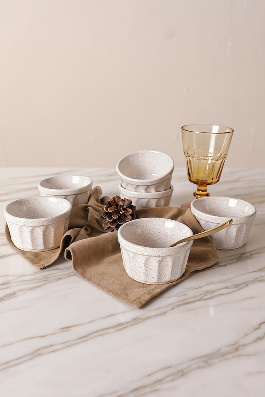 Reactive Cream Almond Soufflé Bowl 9 cm 6 Pieces