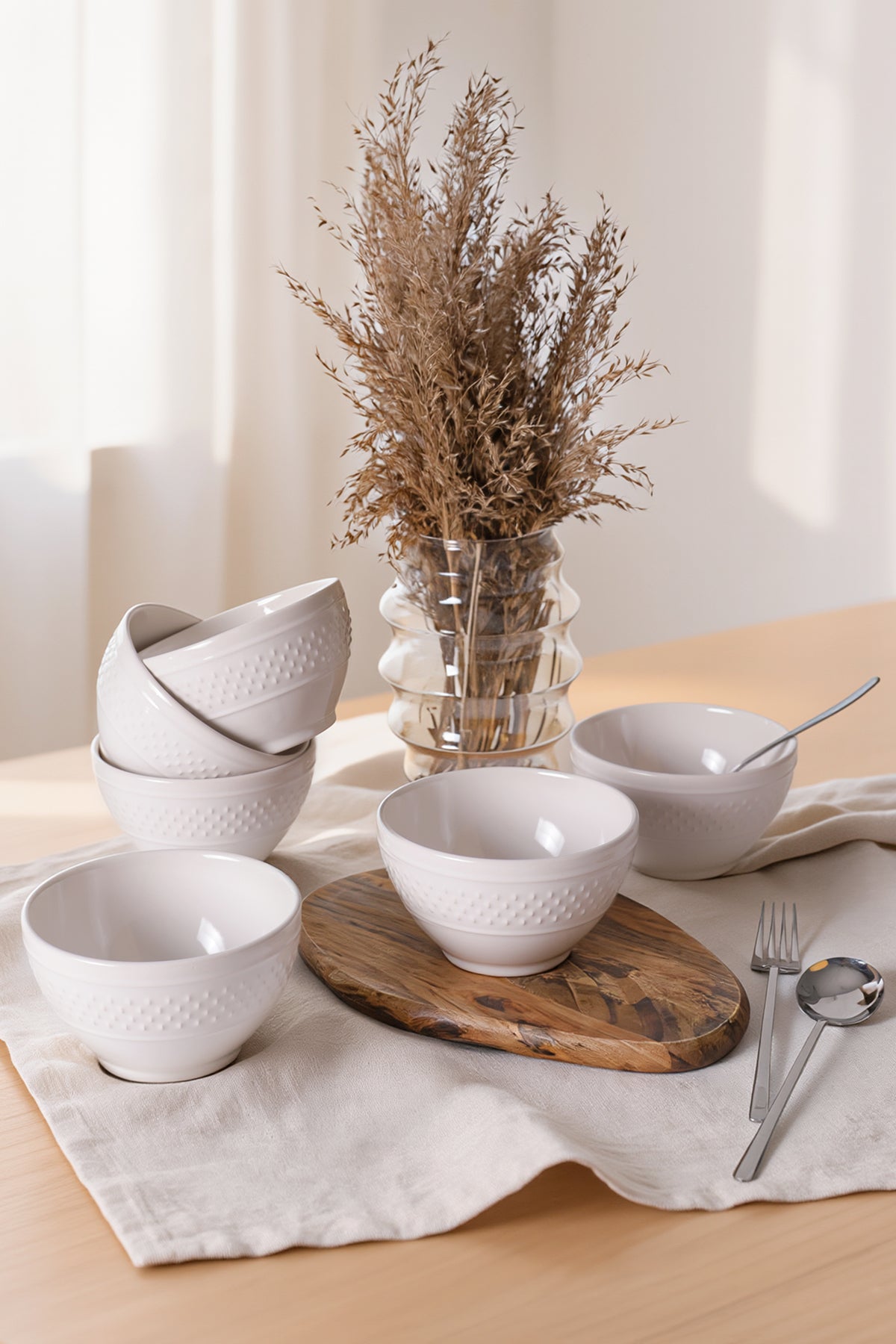 White Rice Bowl 14 cm 6 Pieces