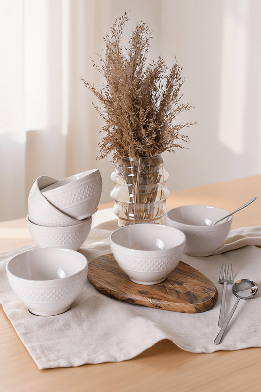 White Rice Bowl 14 cm 6 Pieces
