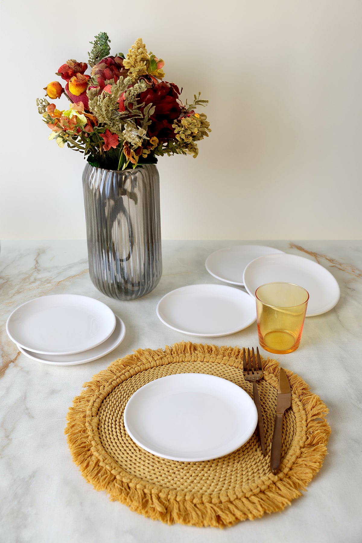 White Delta Cake Plate 17 cm 6 Pieces