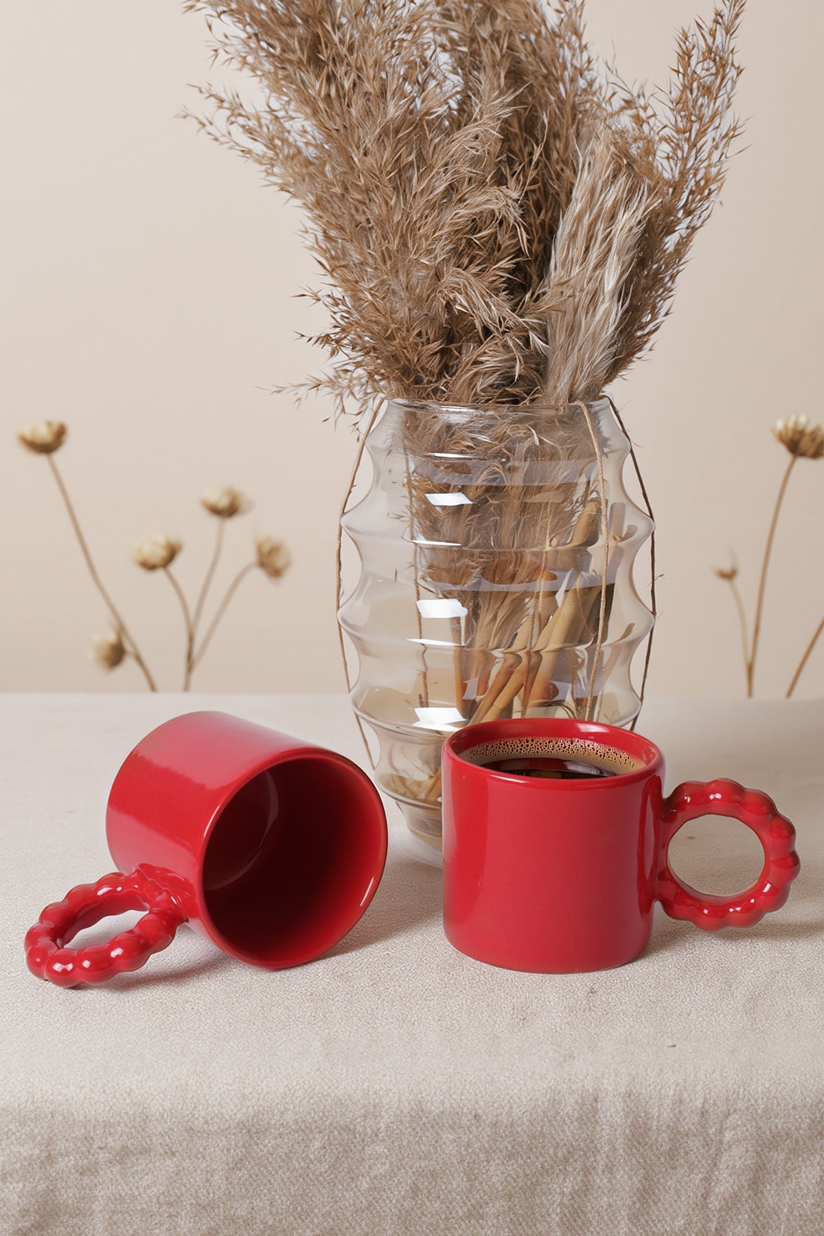 Red Pearl Mug 8 cm 2 Pieces