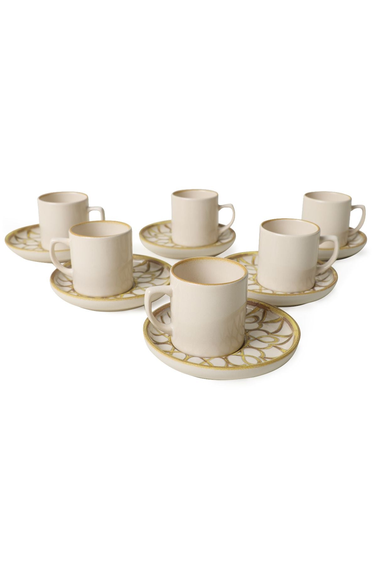 Worn Gold Nordic Coffee Set 12 Pieces for 6 People