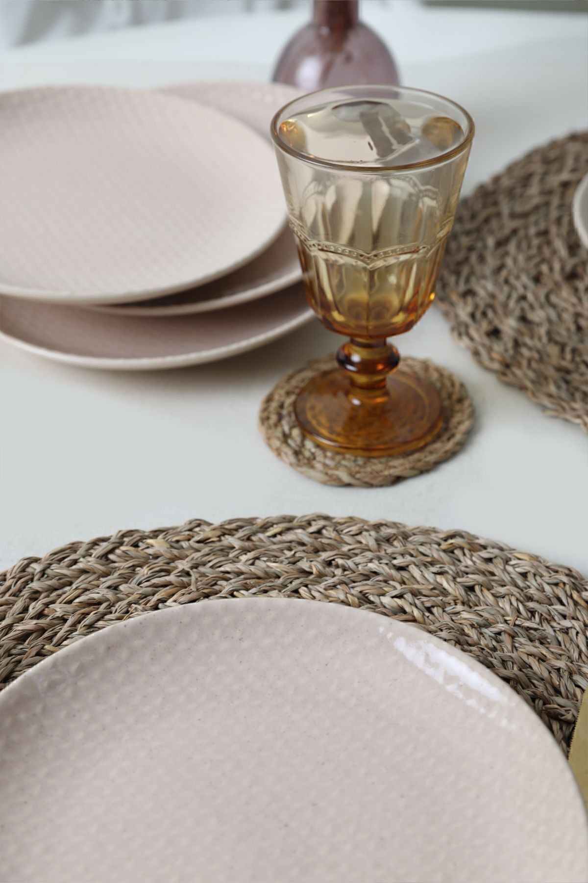 Sandy Cream Relief Cake Plate 21 cm 6 Pieces
