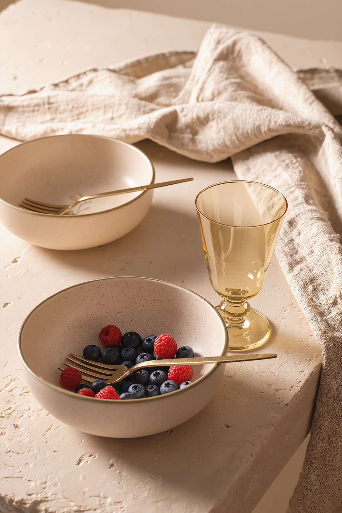 Taupe Bloom Salad Bowl 18 cm 2 Pieces