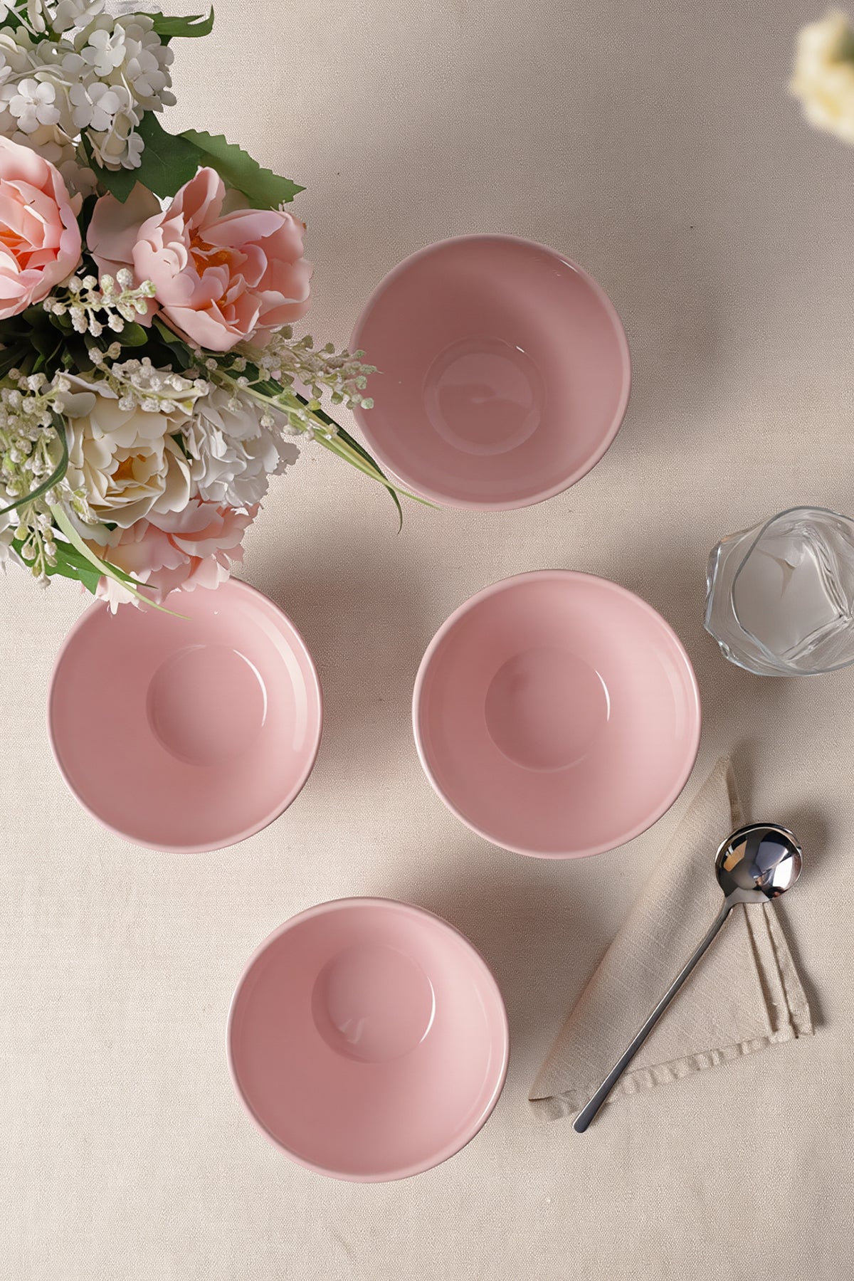Light Pink Escargot Bowl 14 cm 4 Pieces