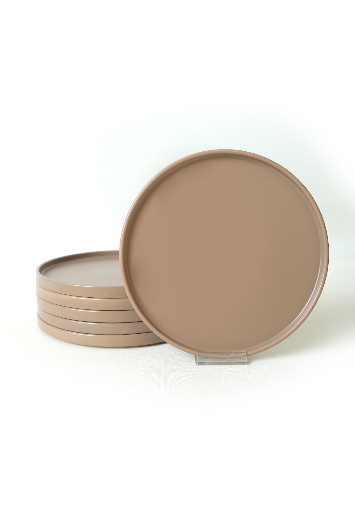 Matte Taupe Stackable Serving Plate 27 cm 6 Pieces
