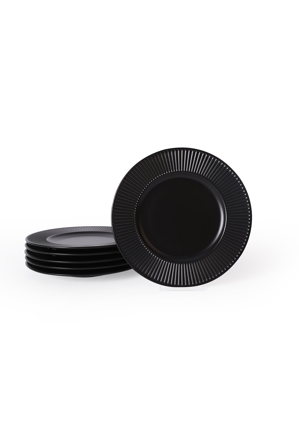 Matte Black Myra Pasta Plate 22 cm 6 Pieces