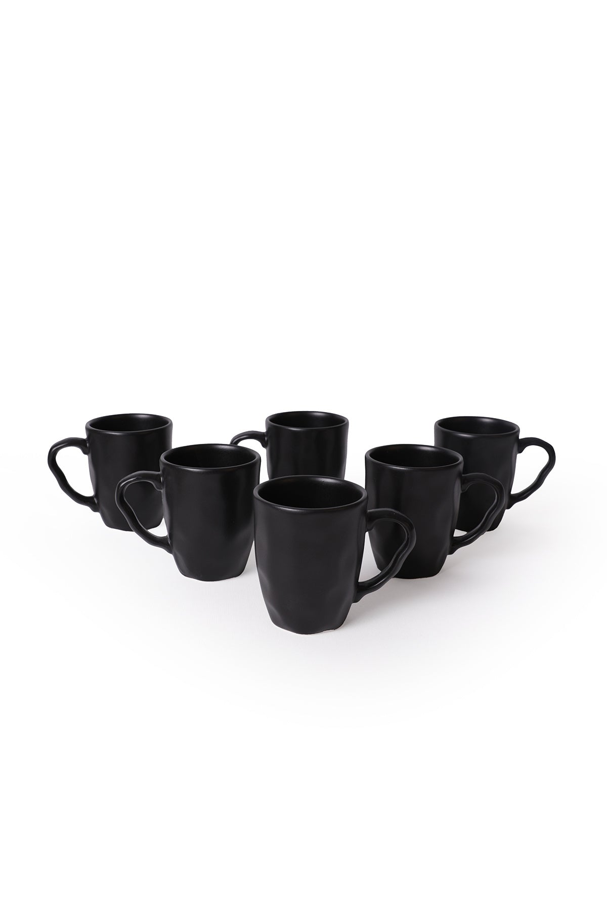 Matte Black Organic Mug 10 cm 6 Pieces