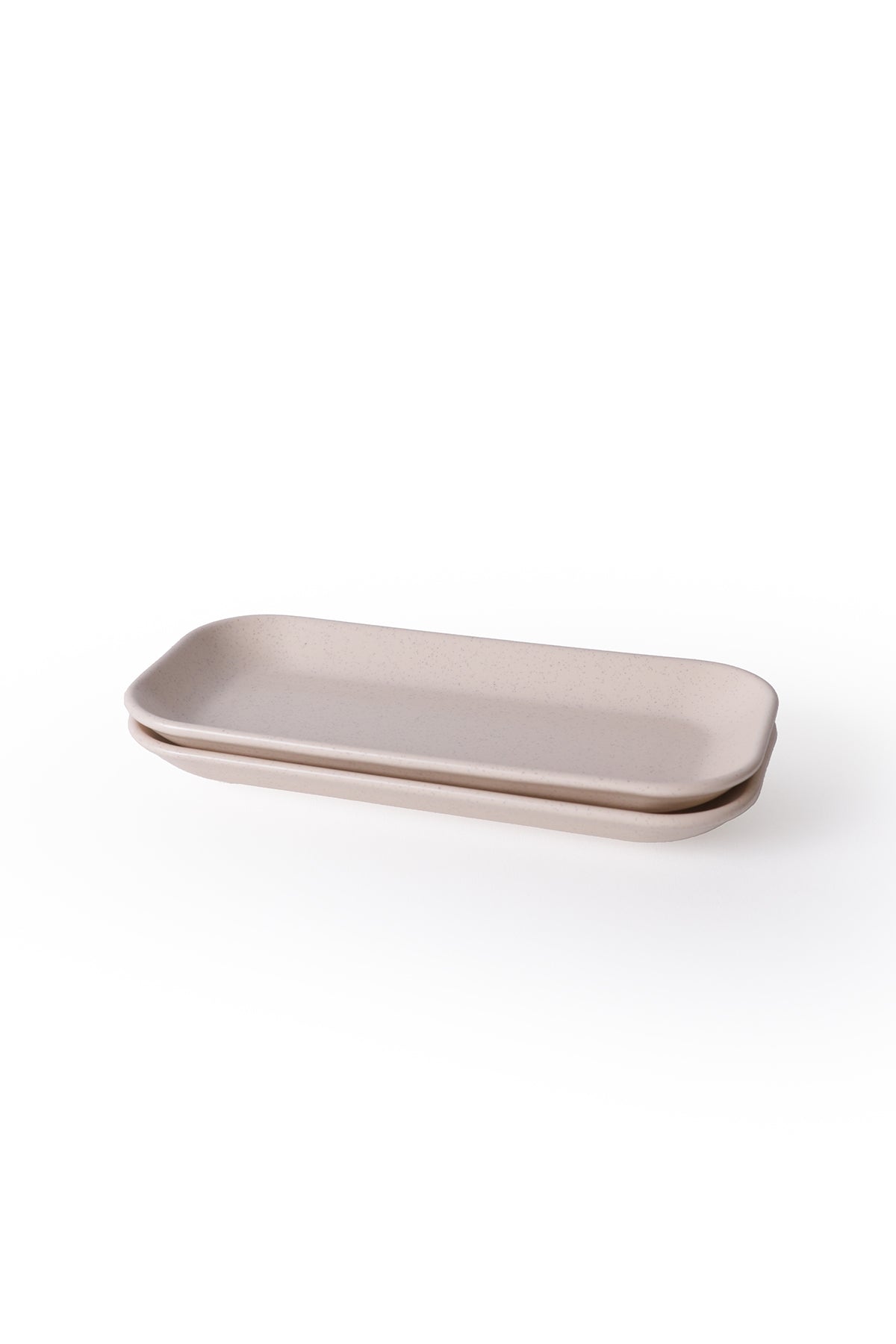Matte Cream Pergamon Boat-Shaped Plate 26 cm 2 Pieces
