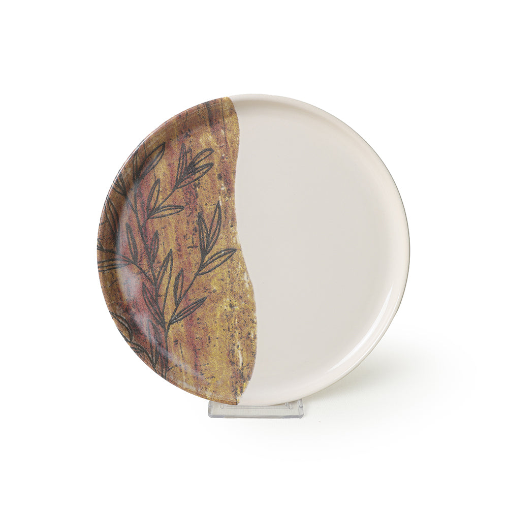 Terra Leaf Nordic Cake Plate 22 Cm 4 Pieces