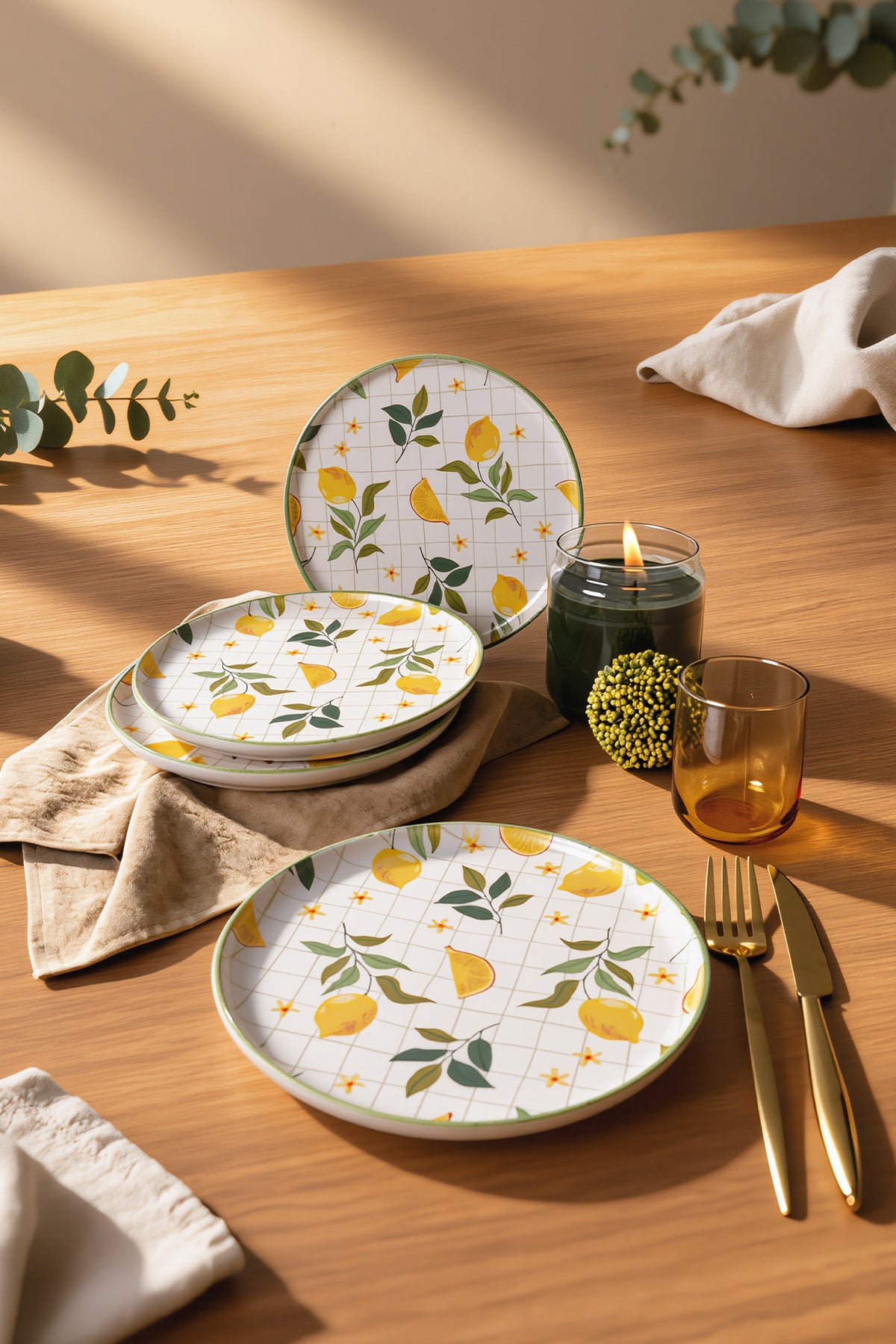 Lemon Nordic Plate 22 cm 4 Pieces