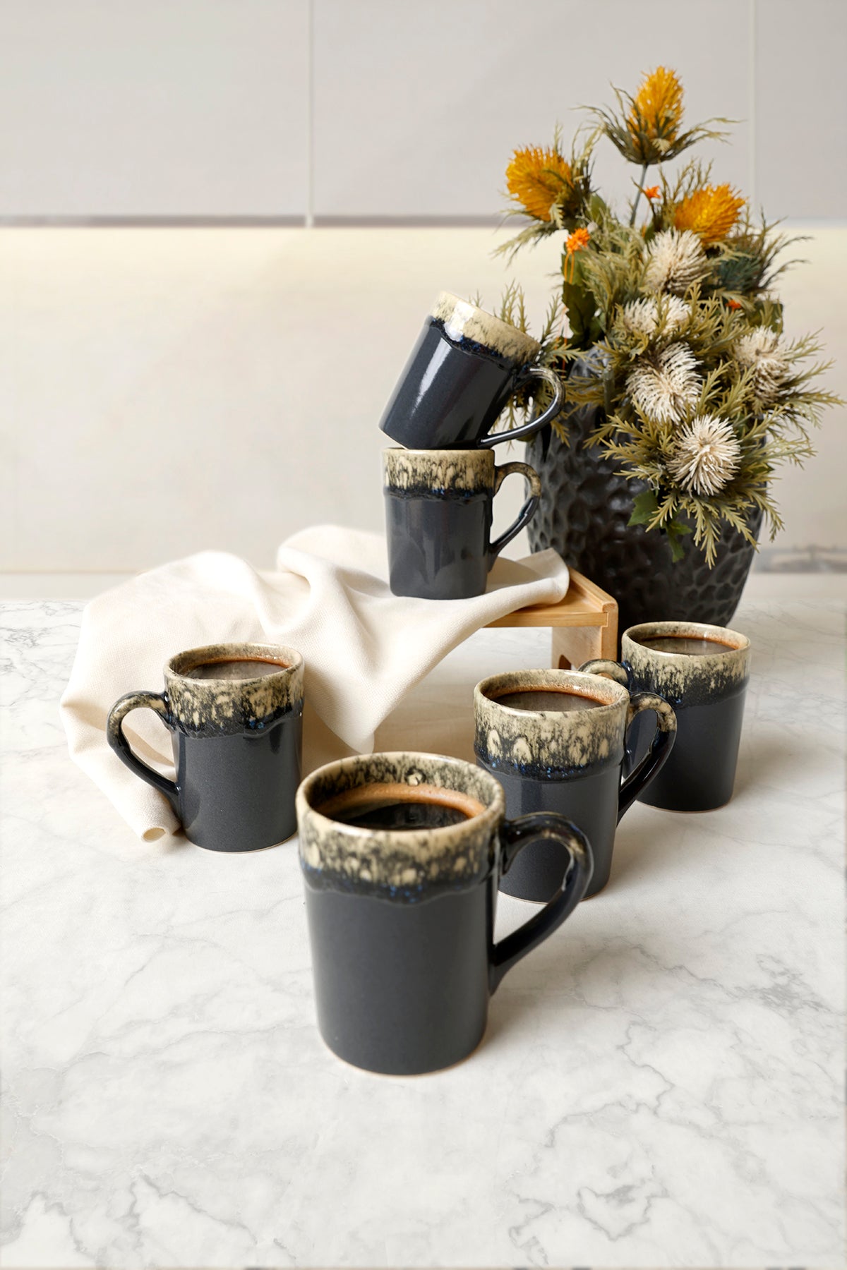 Shizen Gray Zen Mug 8 cm 6 Pieces
