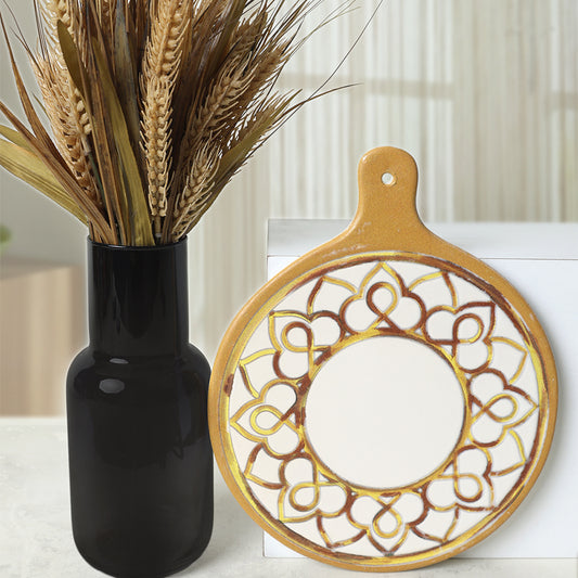 Worn Gold Cheese Presentation Plate 26 Cm