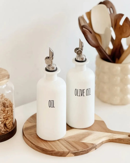 Nordic White Oil Bottle 2 Piece Set