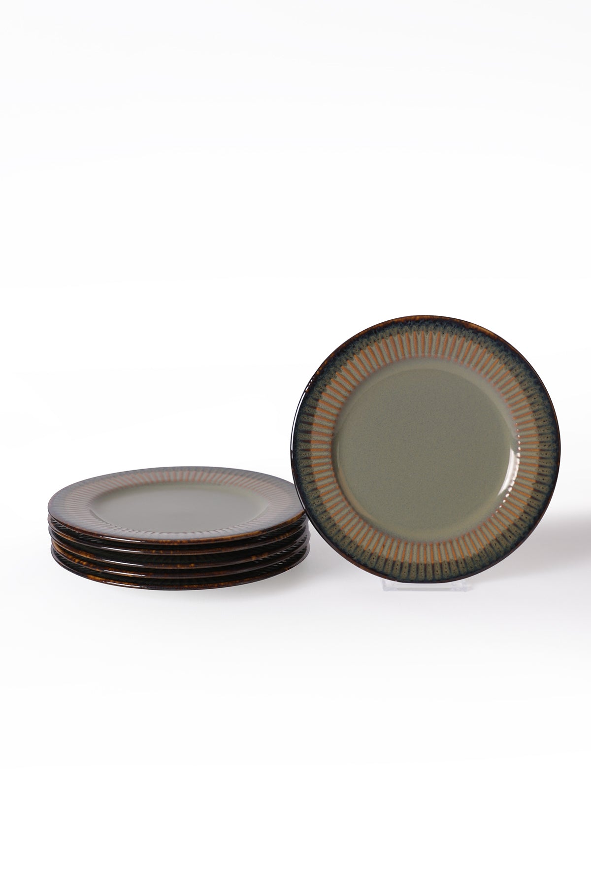 Reactive Green Line Cake Plate 21 cm 6 Pieces