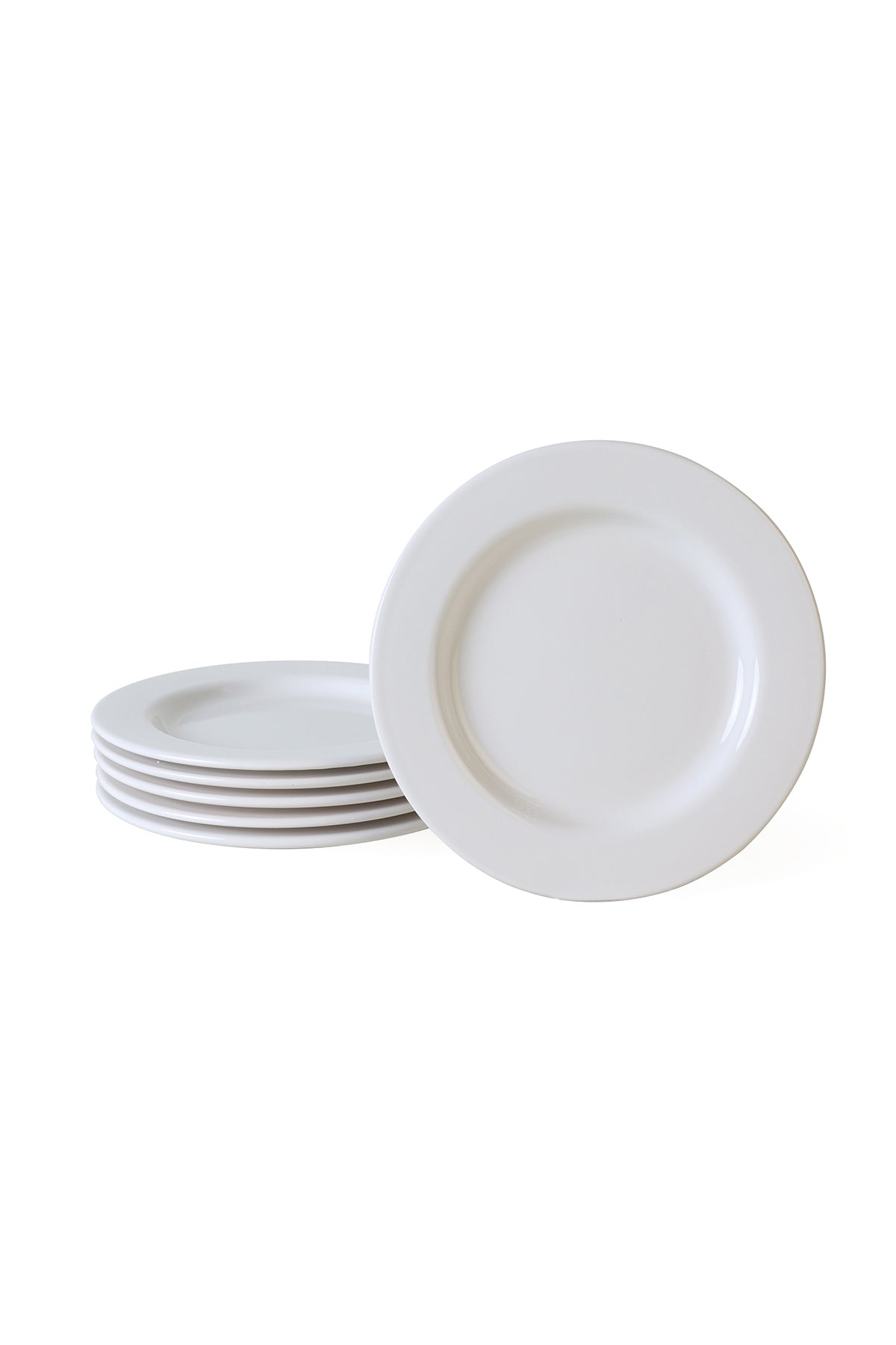 White Assos Dessert Plate, 22 cm, 6 Pieces