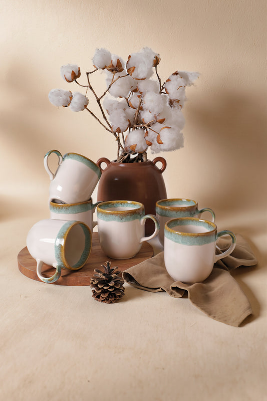 Turquoise Wave Equinox Mug 10 cm 6 Pieces