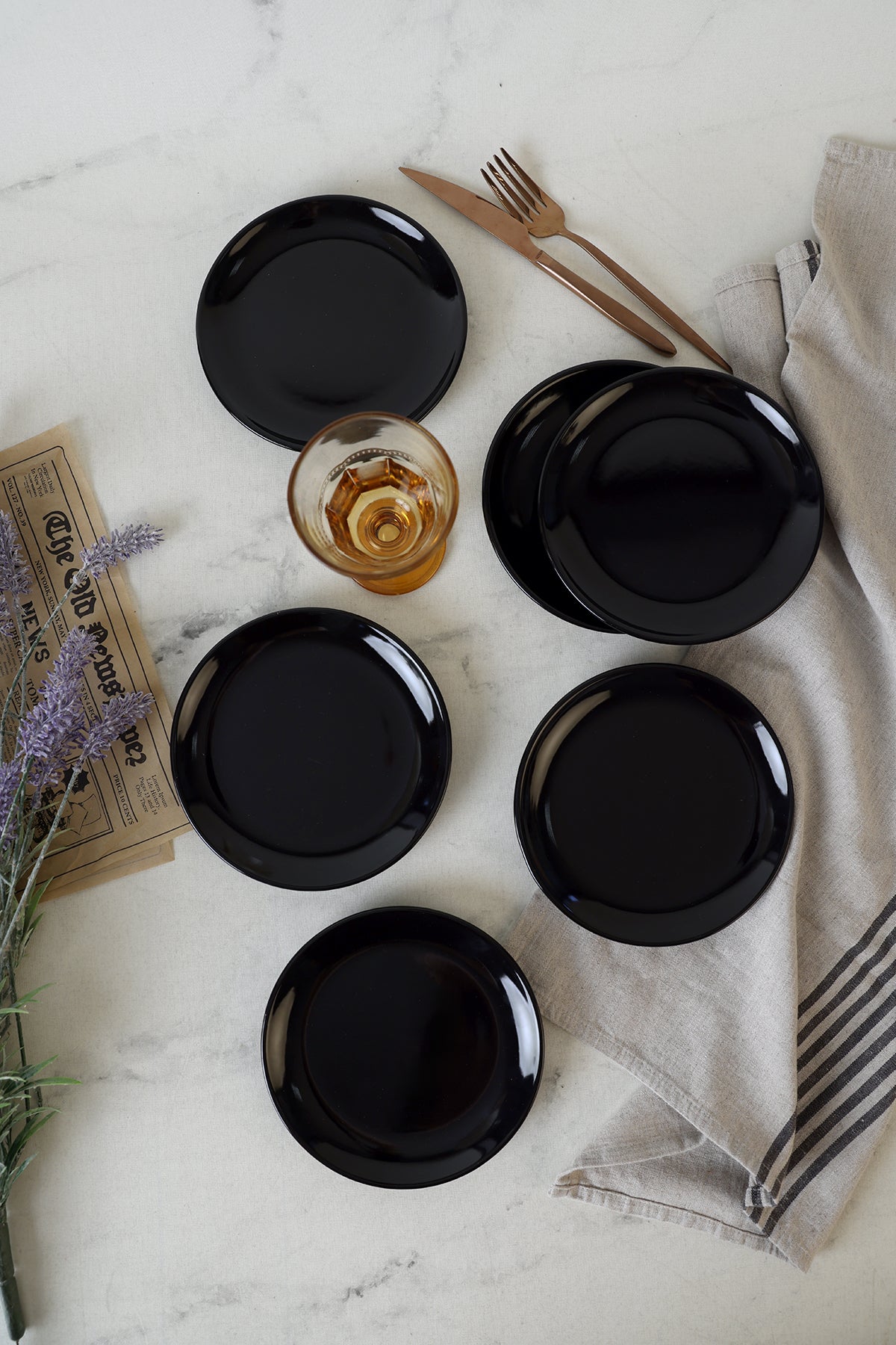 Black Delta Cake Plate 17 cm 6 Pieces