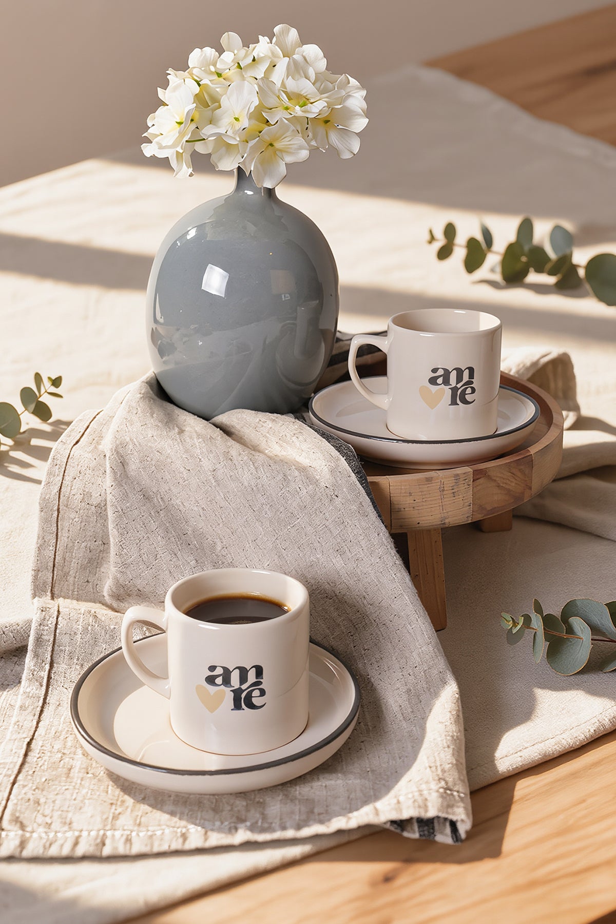 Amore Deep Coffee Set, 4 Pieces, 2 Person