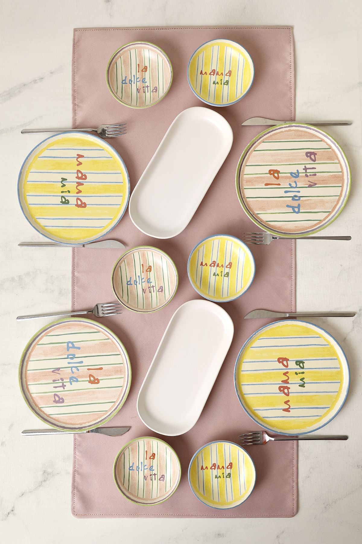 Mama Mia & La Dolce Vita Breakfast Set, 12 Pieces, for 4 People