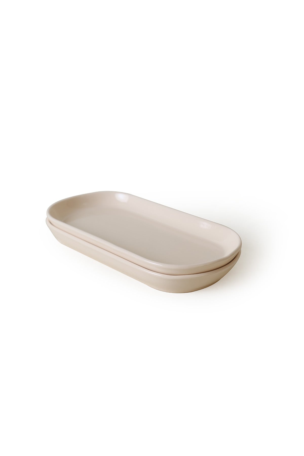 Cream Noyan Boat-Shaped Plate 28 cm 2 Pieces
