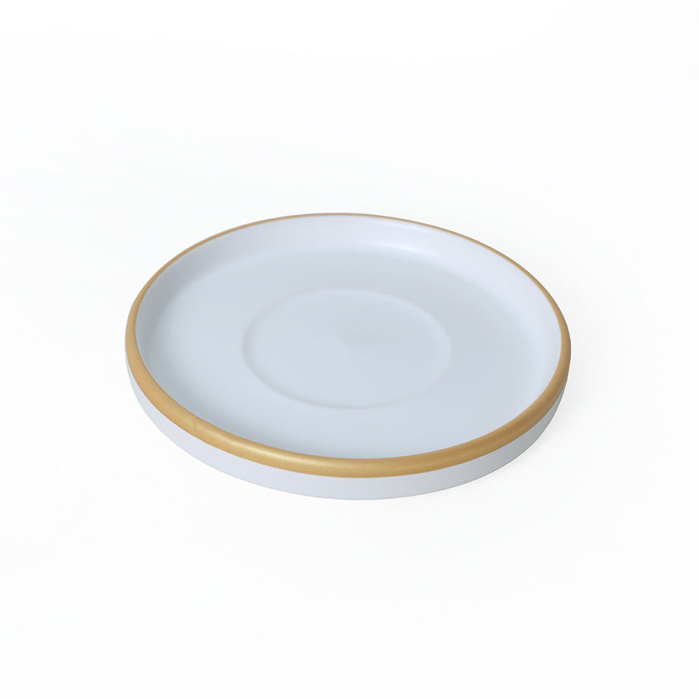 Matte White Gold Netted Stackable Dinner/Breakfast Set 20 Pieces for 4 People